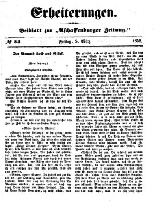 Erheiterungen (Aschaffenburger Zeitung) Freitag 5. März 1858