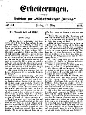 Erheiterungen (Aschaffenburger Zeitung) Freitag 12. März 1858