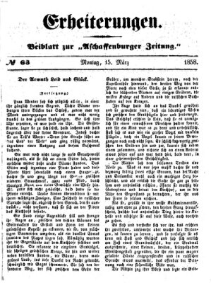 Erheiterungen (Aschaffenburger Zeitung) Montag 15. März 1858