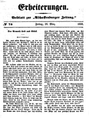 Erheiterungen (Aschaffenburger Zeitung) Freitag 26. März 1858