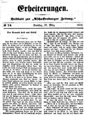 Erheiterungen (Aschaffenburger Zeitung) Samstag 27. März 1858