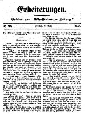 Erheiterungen (Aschaffenburger Zeitung) Freitag 9. April 1858