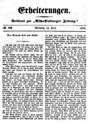 Erheiterungen (Aschaffenburger Zeitung) Mittwoch 14. April 1858