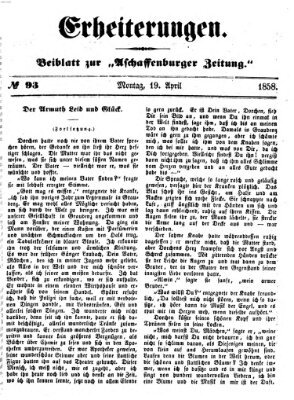 Erheiterungen (Aschaffenburger Zeitung) Montag 19. April 1858