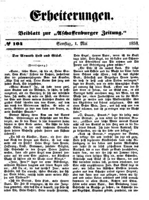 Erheiterungen (Aschaffenburger Zeitung) Samstag 1. Mai 1858