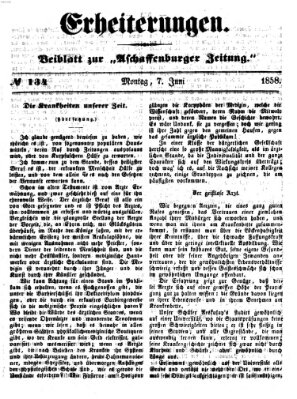 Erheiterungen (Aschaffenburger Zeitung) Montag 7. Juni 1858