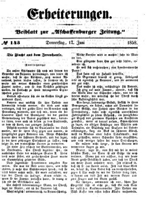 Erheiterungen (Aschaffenburger Zeitung) Donnerstag 17. Juni 1858