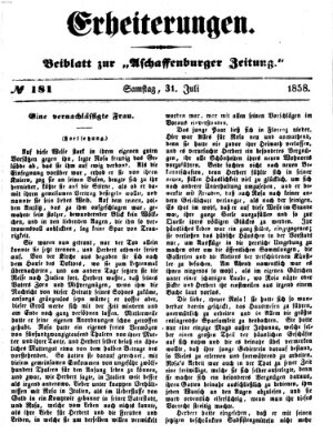 Erheiterungen (Aschaffenburger Zeitung) Samstag 31. Juli 1858