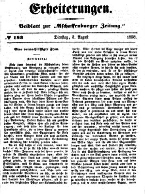 Erheiterungen (Aschaffenburger Zeitung) Dienstag 3. August 1858