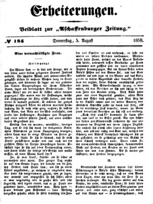 Erheiterungen (Aschaffenburger Zeitung) Donnerstag 5. August 1858