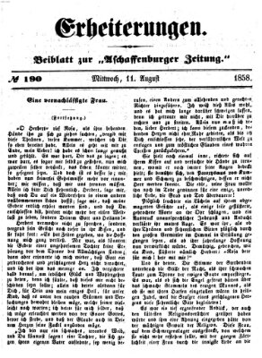 Erheiterungen (Aschaffenburger Zeitung) Mittwoch 11. August 1858