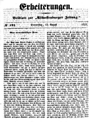 Erheiterungen (Aschaffenburger Zeitung) Donnerstag 12. August 1858