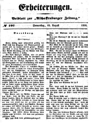 Erheiterungen (Aschaffenburger Zeitung) Donnerstag 19. August 1858