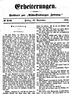 Erheiterungen (Aschaffenburger Zeitung) Freitag 10. September 1858