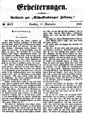 Erheiterungen (Aschaffenburger Zeitung) Samstag 11. September 1858