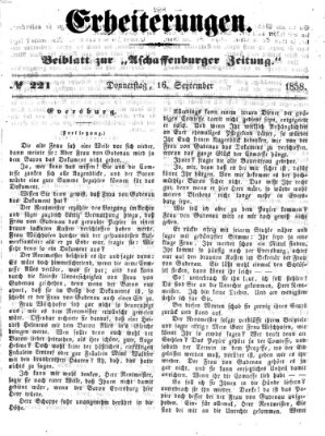 Erheiterungen (Aschaffenburger Zeitung) Donnerstag 16. September 1858