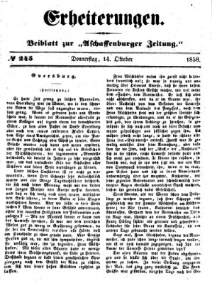 Erheiterungen (Aschaffenburger Zeitung) Donnerstag 14. Oktober 1858