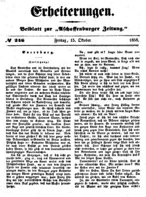 Erheiterungen (Aschaffenburger Zeitung) Freitag 15. Oktober 1858