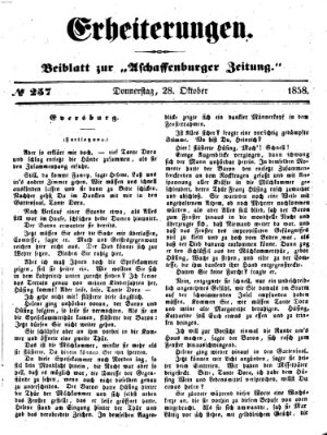 Erheiterungen (Aschaffenburger Zeitung) Donnerstag 28. Oktober 1858