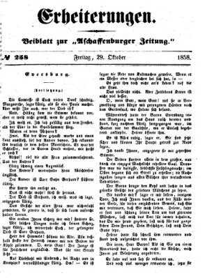 Erheiterungen (Aschaffenburger Zeitung) Freitag 29. Oktober 1858