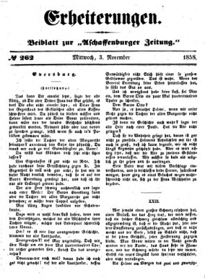 Erheiterungen (Aschaffenburger Zeitung) Mittwoch 3. November 1858