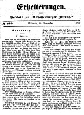 Erheiterungen (Aschaffenburger Zeitung) Mittwoch 24. November 1858