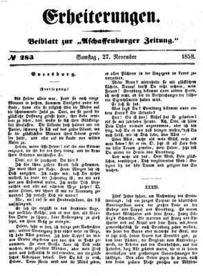 Erheiterungen (Aschaffenburger Zeitung) Samstag 27. November 1858