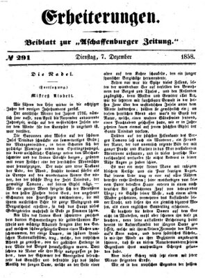 Erheiterungen (Aschaffenburger Zeitung) Dienstag 7. Dezember 1858