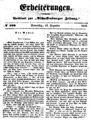 Erheiterungen (Aschaffenburger Zeitung) Donnerstag 16. Dezember 1858