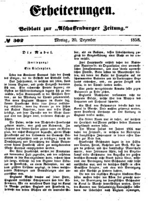 Erheiterungen (Aschaffenburger Zeitung) Montag 20. Dezember 1858