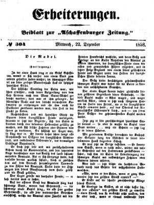 Erheiterungen (Aschaffenburger Zeitung) Mittwoch 22. Dezember 1858