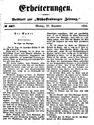 Erheiterungen (Aschaffenburger Zeitung) Montag 27. Dezember 1858