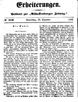 Erheiterungen (Aschaffenburger Zeitung) Donnerstag 30. Dezember 1858