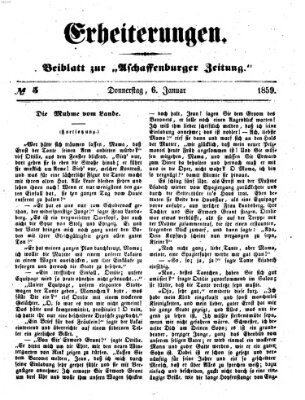 Erheiterungen (Aschaffenburger Zeitung) Donnerstag 6. Januar 1859