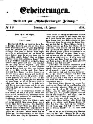 Erheiterungen (Aschaffenburger Zeitung) Dienstag 18. Januar 1859