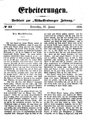 Erheiterungen (Aschaffenburger Zeitung) Donnerstag 27. Januar 1859