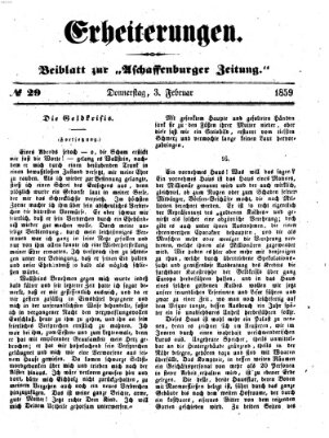 Erheiterungen (Aschaffenburger Zeitung) Donnerstag 3. Februar 1859