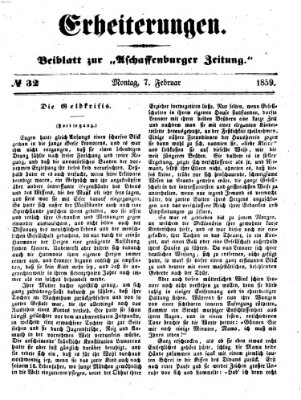 Erheiterungen (Aschaffenburger Zeitung) Montag 7. Februar 1859