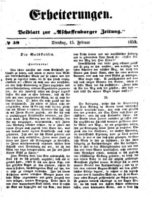 Erheiterungen (Aschaffenburger Zeitung) Dienstag 15. Februar 1859