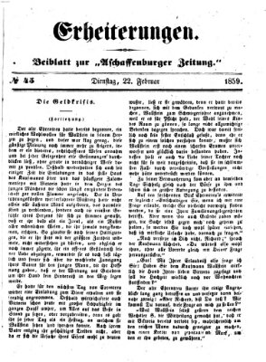 Erheiterungen (Aschaffenburger Zeitung) Dienstag 22. Februar 1859