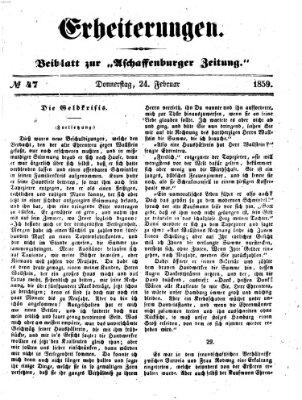 Erheiterungen (Aschaffenburger Zeitung) Donnerstag 24. Februar 1859