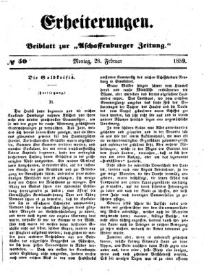 Erheiterungen (Aschaffenburger Zeitung) Montag 28. Februar 1859