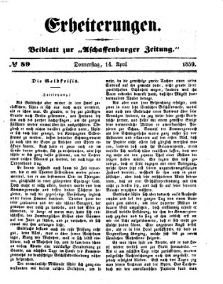 Erheiterungen (Aschaffenburger Zeitung) Donnerstag 14. April 1859