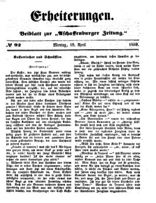 Erheiterungen (Aschaffenburger Zeitung) Monday 18. April 1859