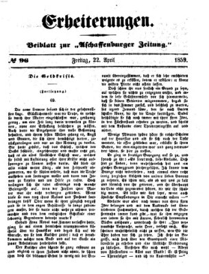 Erheiterungen (Aschaffenburger Zeitung) Freitag 22. April 1859