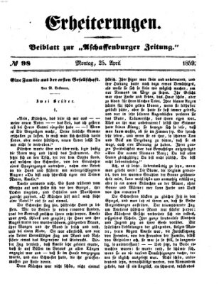 Erheiterungen (Aschaffenburger Zeitung) Montag 25. April 1859