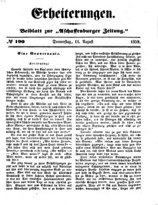 Erheiterungen (Aschaffenburger Zeitung) Donnerstag 11. August 1859