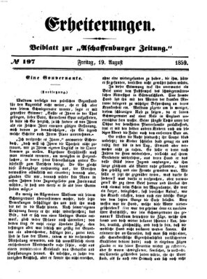 Erheiterungen (Aschaffenburger Zeitung) Freitag 19. August 1859