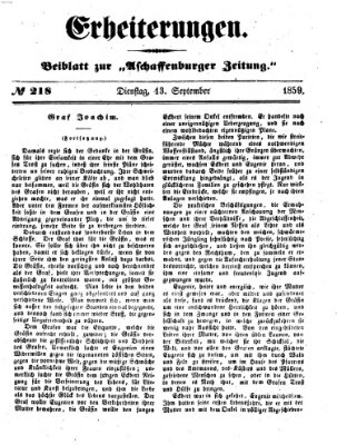 Erheiterungen (Aschaffenburger Zeitung) Dienstag 13. September 1859