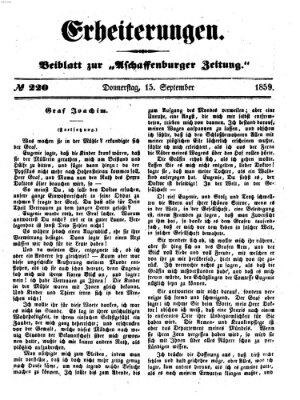 Erheiterungen (Aschaffenburger Zeitung) Donnerstag 15. September 1859